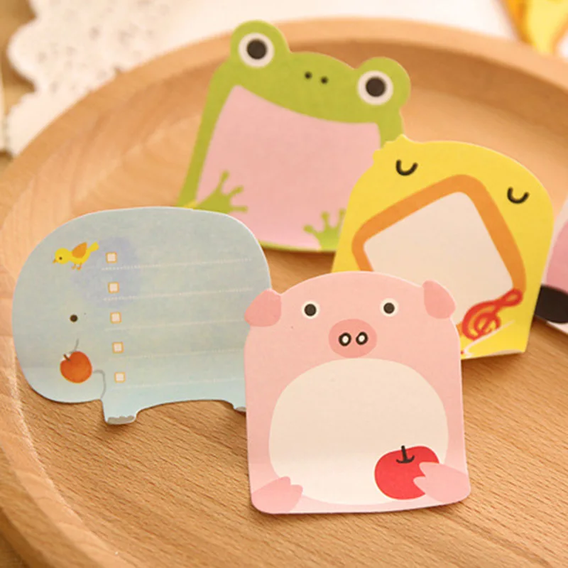 Cute Cartoon Animal Note Pad Portable Stickable Student Message Paper Convenience Stickers