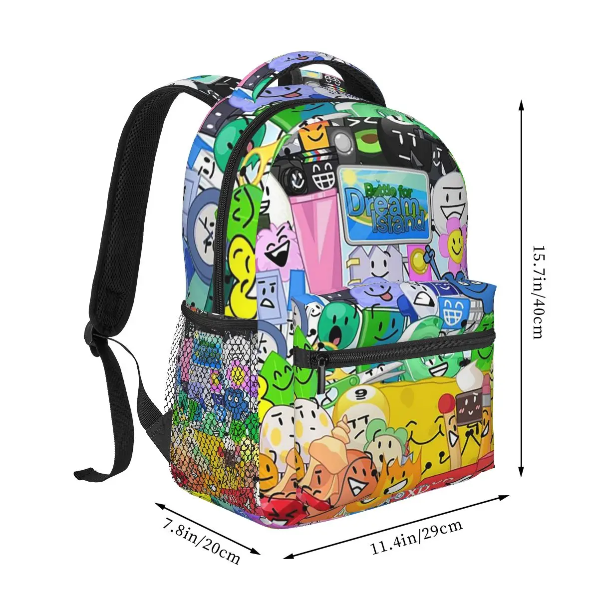 BFDI Group Picture Backpacks Boys Girls Bookbag Students School Bags Cartoon Laptop Rucksack Shoulder Bag Large Capacity