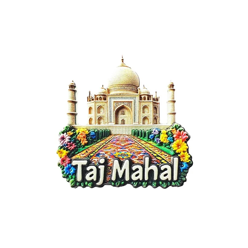 مغناطيس ثلاجة تاج محل - ديكور هندي ثلاثي الأبعاد، هدية رائعة من الرخام مع مغناطيس قوي
