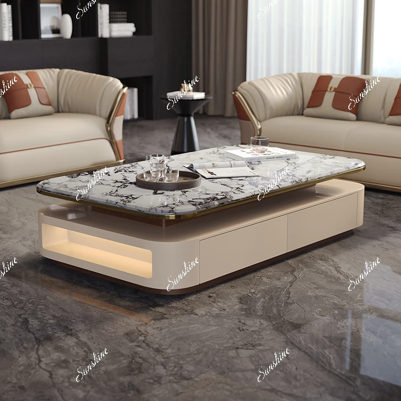 

Italian light luxury high-end apartment size living room coffee table
