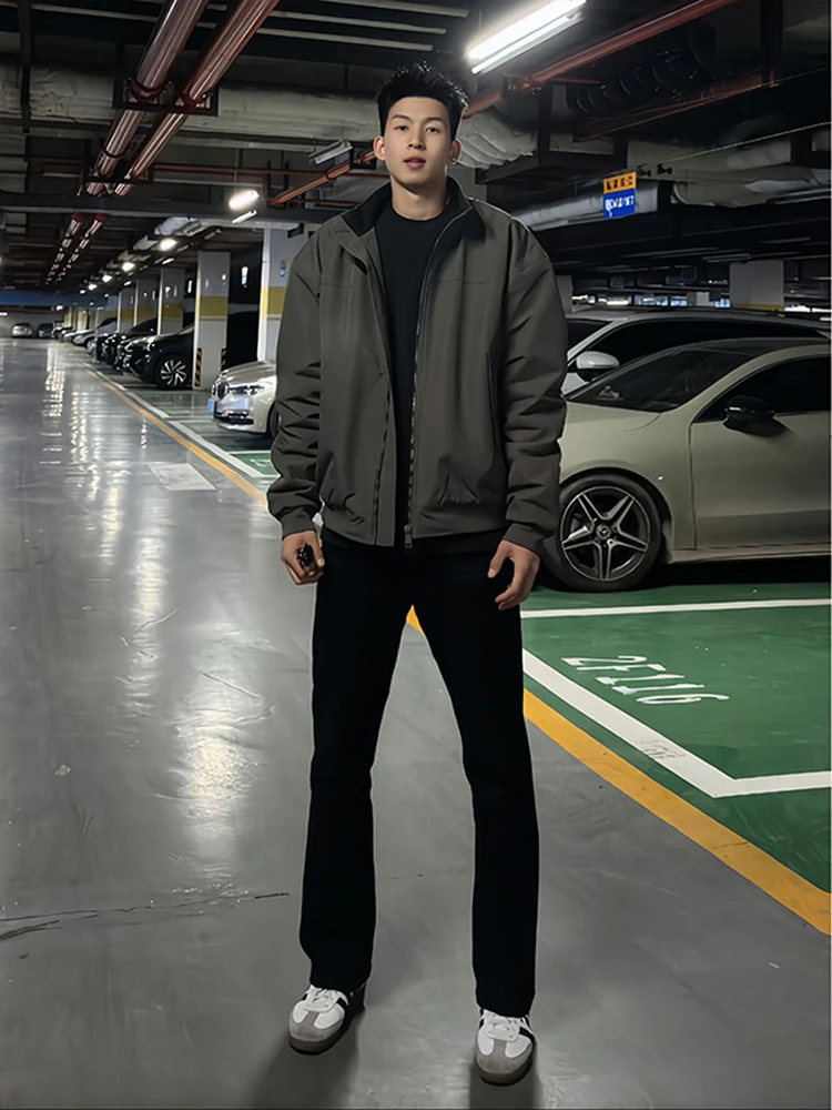

Black Slim Fit Straight Leg Jeans Men's High Street Style Bell Bottoms mid Rise Trendy Brand Youth Summer Denim Pants