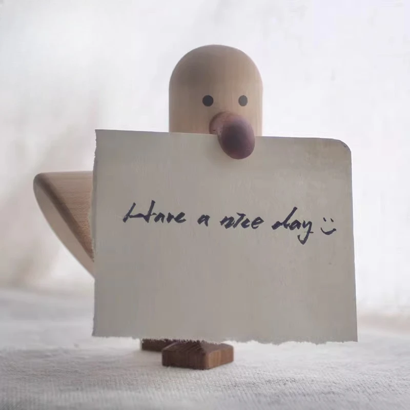 Creative Minimalist Seagull Wooden Vertical Note Clip Ins Style Desktop Photo Clip Business Card Tag Clip