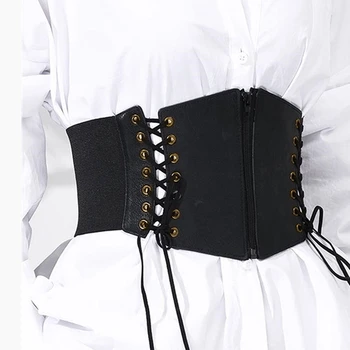 مشد واسع فو الجلود Cummerbunds حزام أحزمة النساء مرونة ضيق عالية الخصر التخسيس الجسم تشكيل حزام حزام دروبشيبينغ