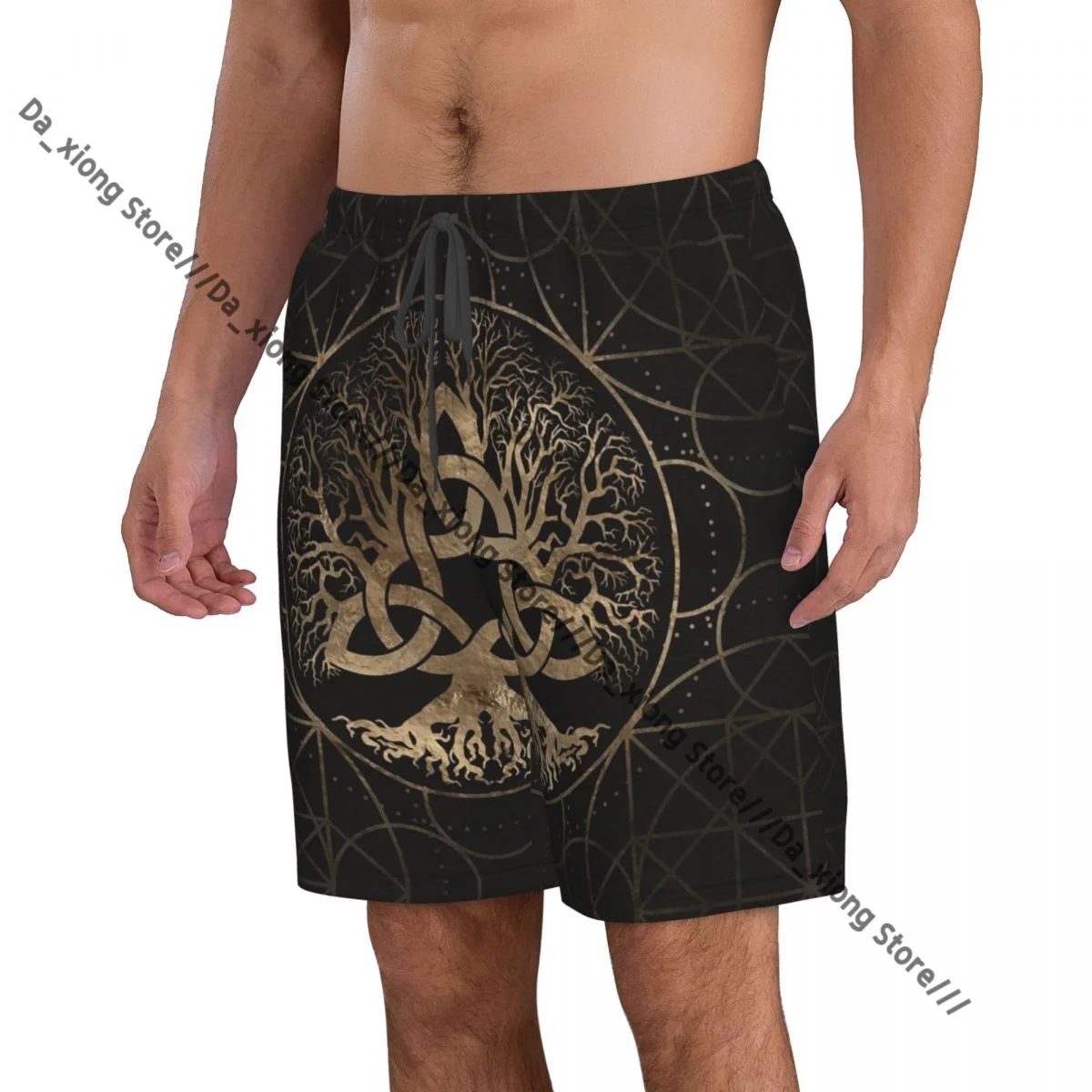 Men Beach Short Quick-drying Swimming Trunk Yggdrasil The World Tree Swimwear Swimsuit Bathing Shorts