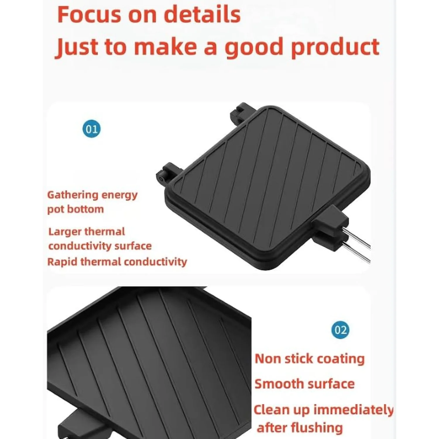 Сэндвич-машина 4w1h — портативная антипригарная кастрюля, сэндвич-машина, утюг для кемпинговых пирогов, двусторонняя кастрюля, утюг для пирогов, подходит для сани