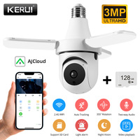 KERUI Wireless E27 3MP Bulb Camera Wifi 30W Garden Wall Lamp Outdoor Security Protection Surveillance Light IP CCTV Night Vision