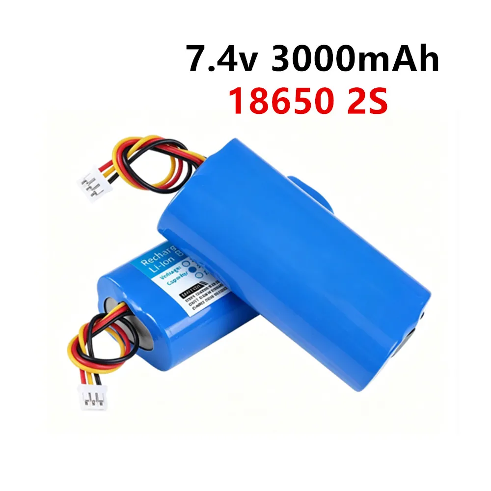 7.4V 3000mAh 2S Lithium-ion Battery For megaphone, speaker, Small Player and so on 18650 7.4 v Bateira With XH2.54-3P plug