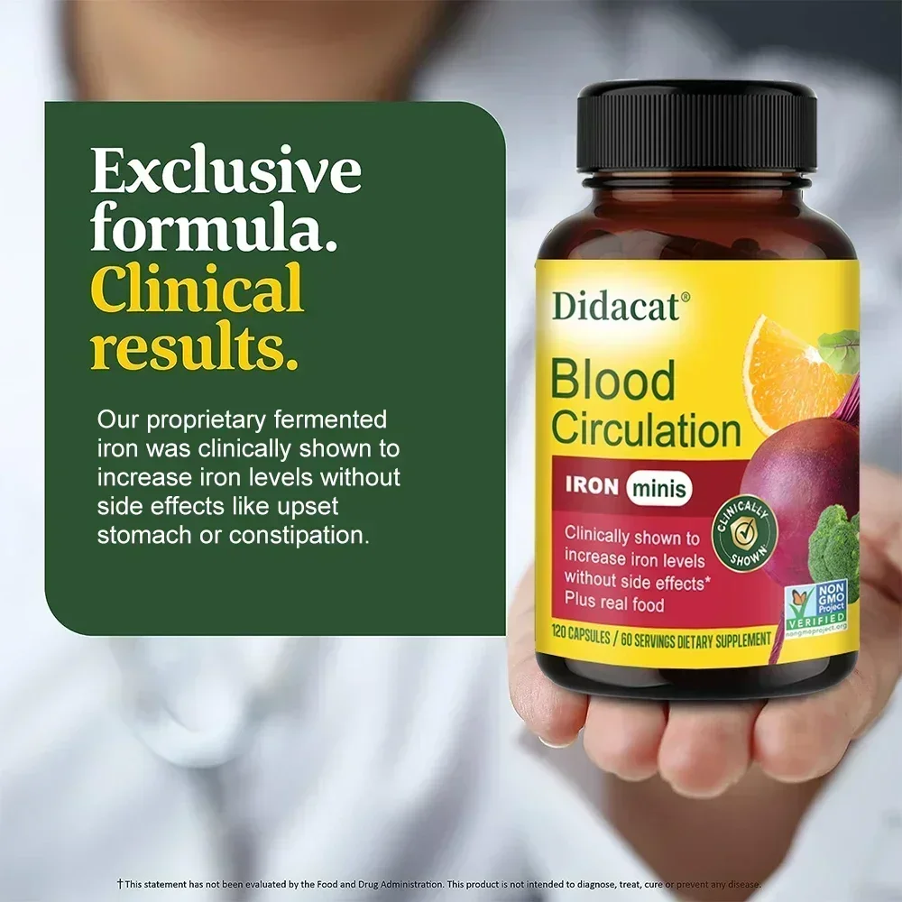 Blood Circulation Supplements - Betaine Vitamin C B12 Iron Folic Acid - Healthy Circulation, Blood Pressure, Red Blood Cells