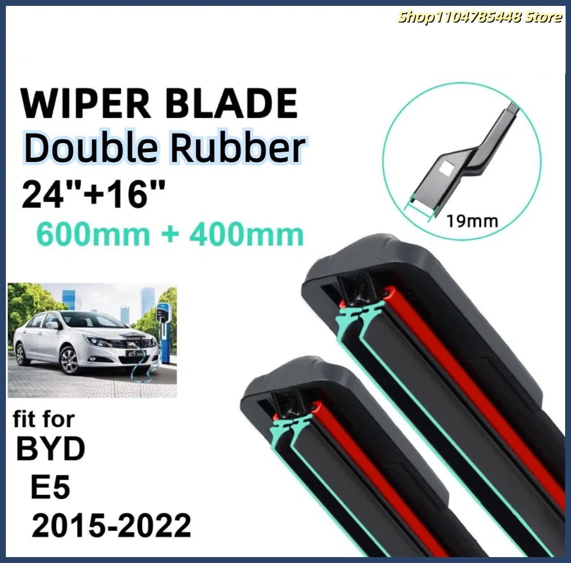 

Car Wiper for BYD E5 2015-2022 24" + 16" Front Rear Wiper Blades Brushes Cutter Accessories 2016 2017 2018 2019 2020 2021 2022