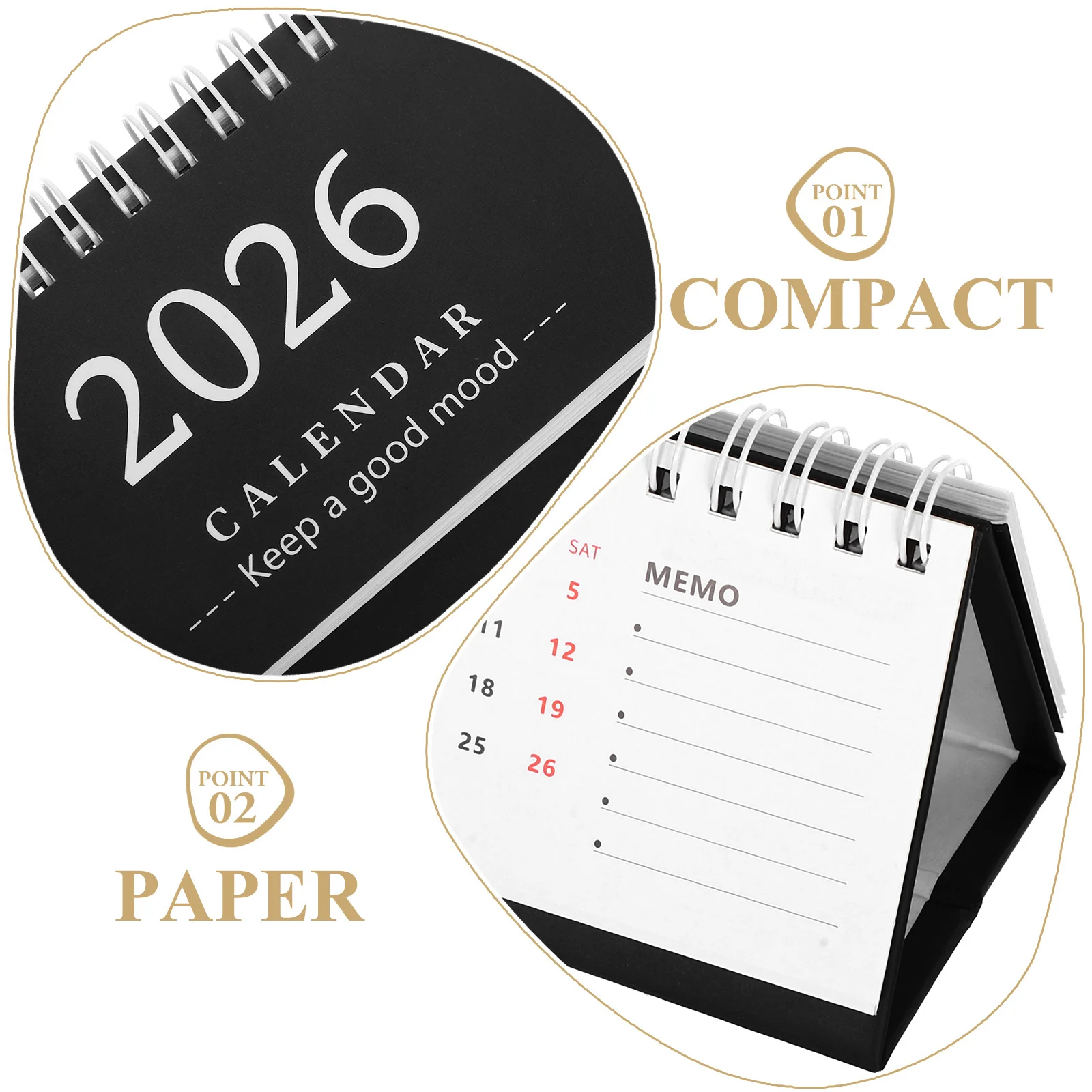 Mini 2025-2026 Desk Calendar Small Standing Flip Monthly Planner Compact Desktop Organizer for Office Home 2026 Calendar