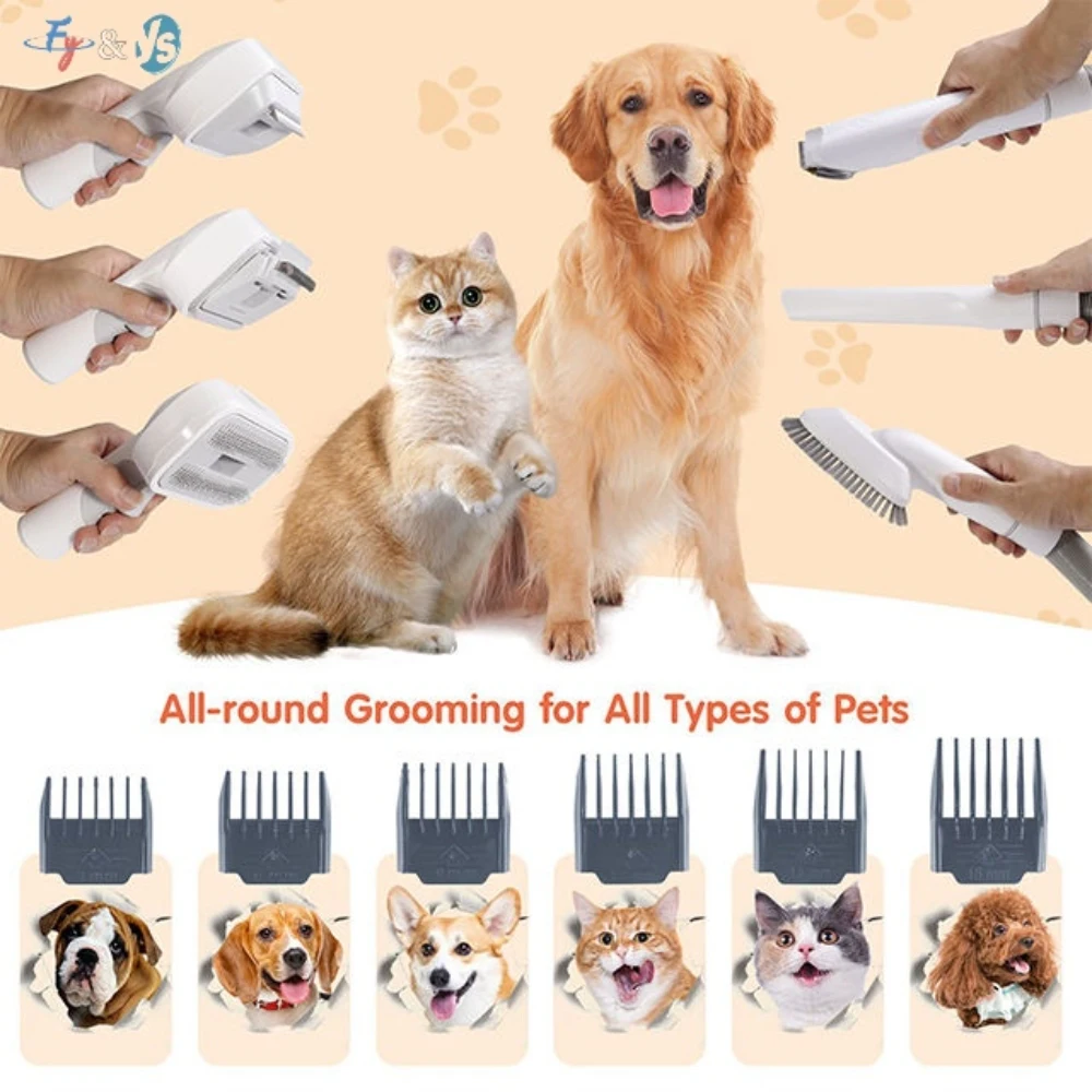 Multifunctional Pet Hair Trimmer Vacuum Cleaner Combo All In One Dog Cat Grooming Clipper Pet Beauty Hair Remover Machine