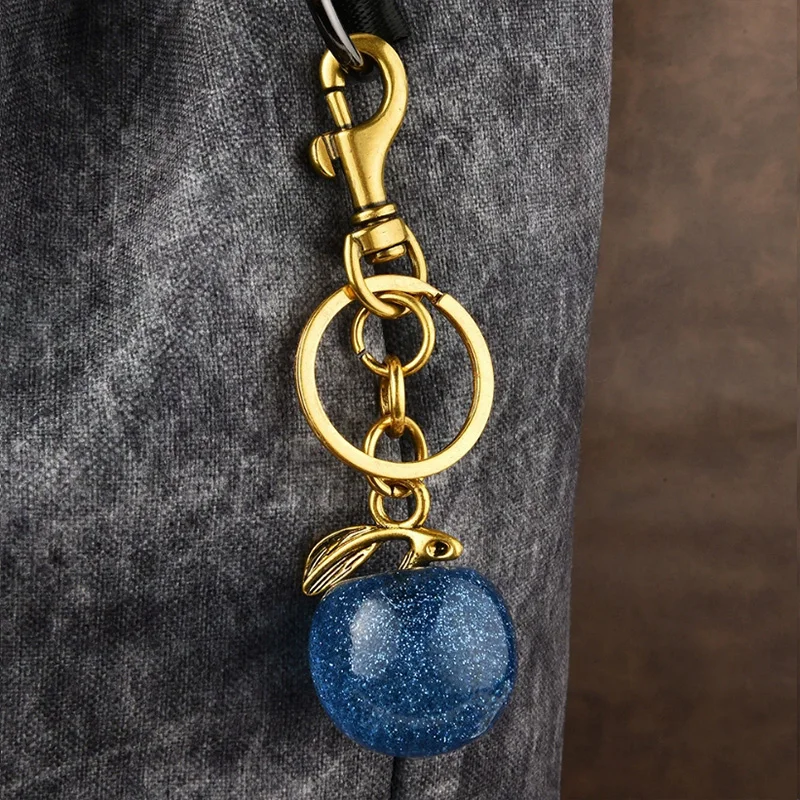 2025, modischer vergoldeter Apfel-Schlüsselanhänger, Anhänger, neuer Stil, Trend, Auto-Schlüsselanhänger, Damen und Herren, feiner Rucksack, Schmuck, Accessoires, Geschenke – Detail 4