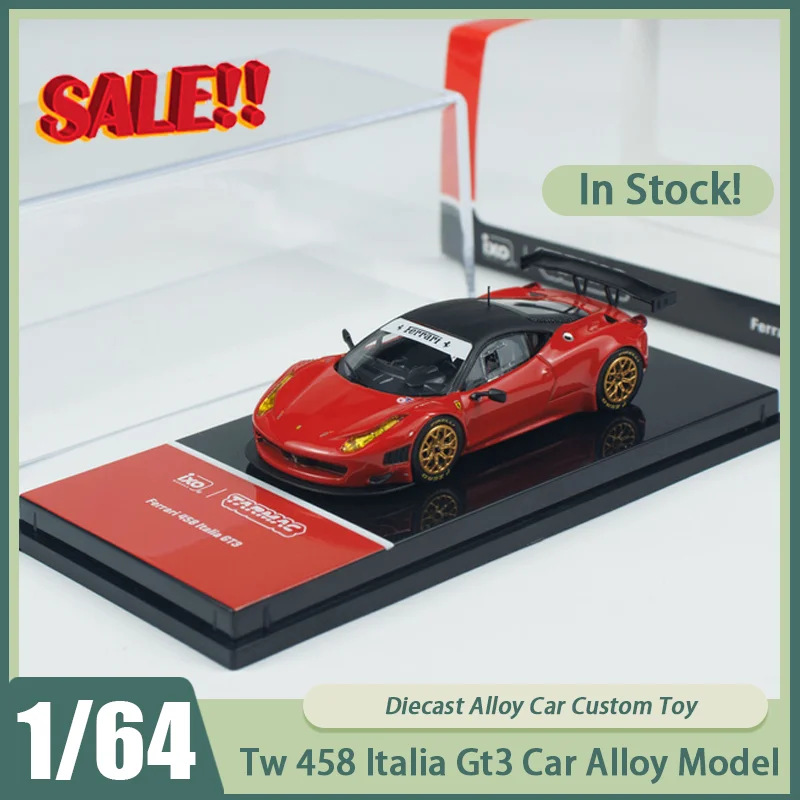 

New In Stock 1:64 Tw 458 Italia Gt3 Car Alloy Miniature Diecast 458 Italia Static Ornaments Custom Toys Kids Gift