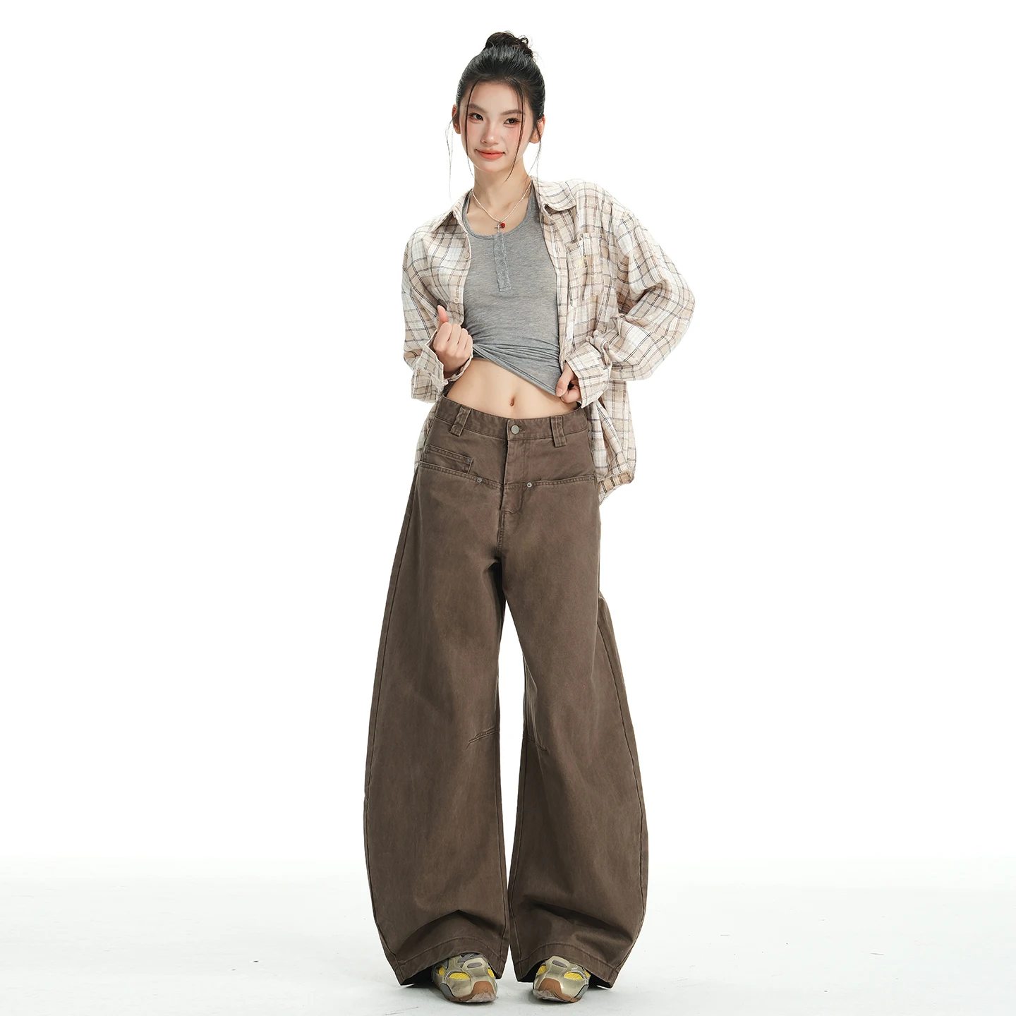 

Women Y2K Aesthetic High Waist Baggy Jeans Loose Fit Boyfriend Wide Leg Denim Pants Trendy Straight Trousers