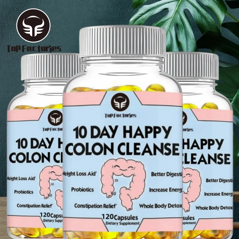 Top Factories 10 Days of Happy Colon Cleanse Digestive Support - Daily Detoxification, Constipation Relief | Non-GMO