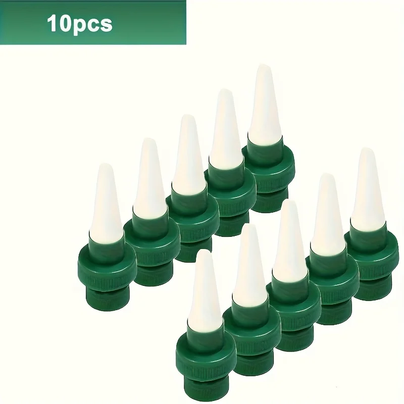 10 piezas de dispositivo de riego automático para perezosos, gotero automático en maceta para plantas verdes, dispositivo de infiltración de botellas de agua y bebidas para el hogar