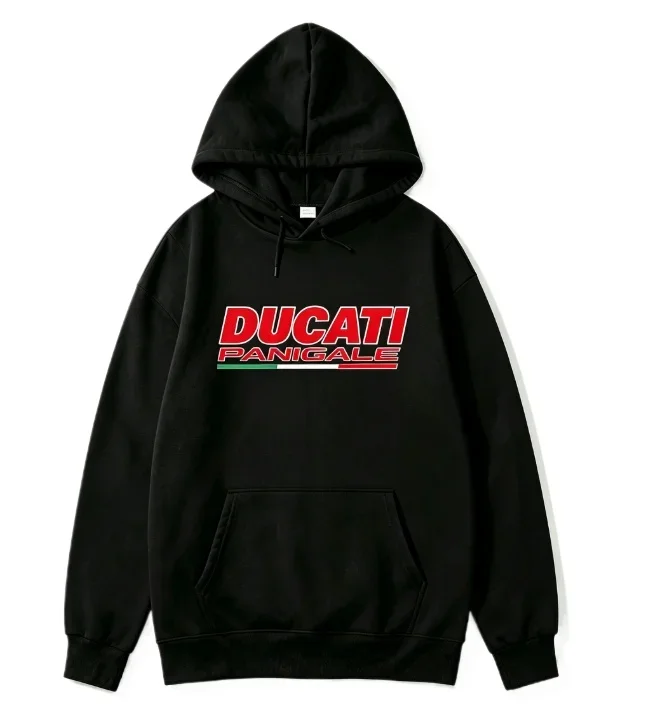 2026 Black Hoodie Sweatshirt, Motorcycle Letter Chest Graphic Hoodie, Unisex Biker Style Hooded Pullover