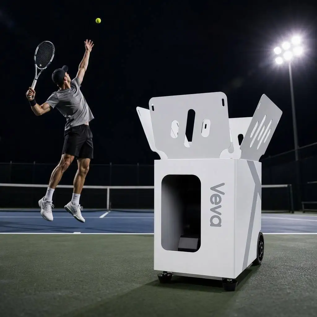 Tennis Ball Machine, 28-Spot Portable Lightweight, 110km/h High Speed, 120 Balls, Voice Control, Topspin Backspin