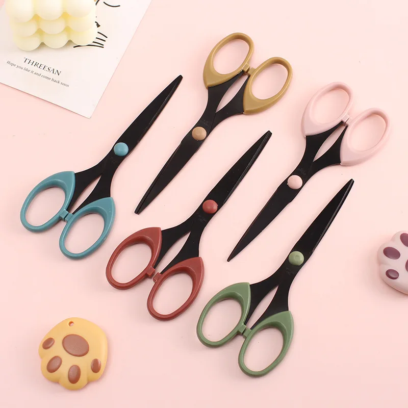 Cute Simple Style Multifunctional Stainless Steel Hand Scissors Mini Portable Kawaii Art Scissors School Handmade Scrapbooking