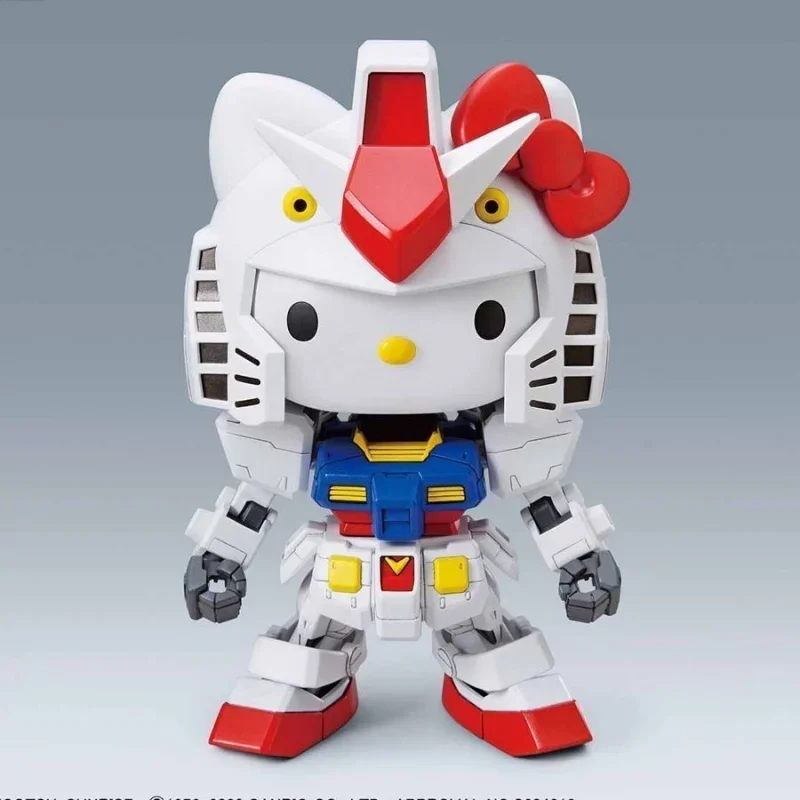 Hot Sale Bandai Gundam Hello Kitty Rx-78-2sd Assembly Model  Anime Figures Statue Doll Collection Decor Kids Toys Gifts Doll