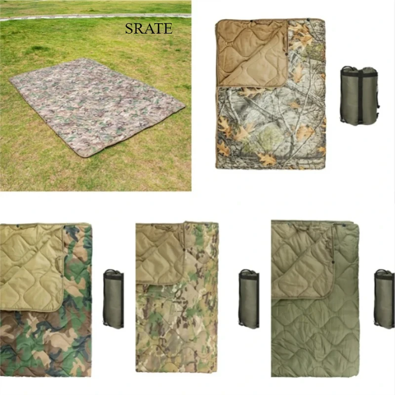 

Comfortable Quilted Camouflage Camping Mat 150x200cm Portable Ultralight Camp Quilt Blanket Travel Tourist Sleeping Mattress Mat
