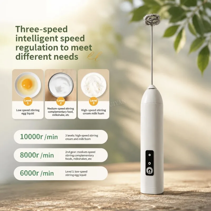 Portable Electric Milk Frothers Handheld Blender USB Mini Coffee Maker Whisk Mixer Cappuccino Cream Egg Beater Food Blender - view 4