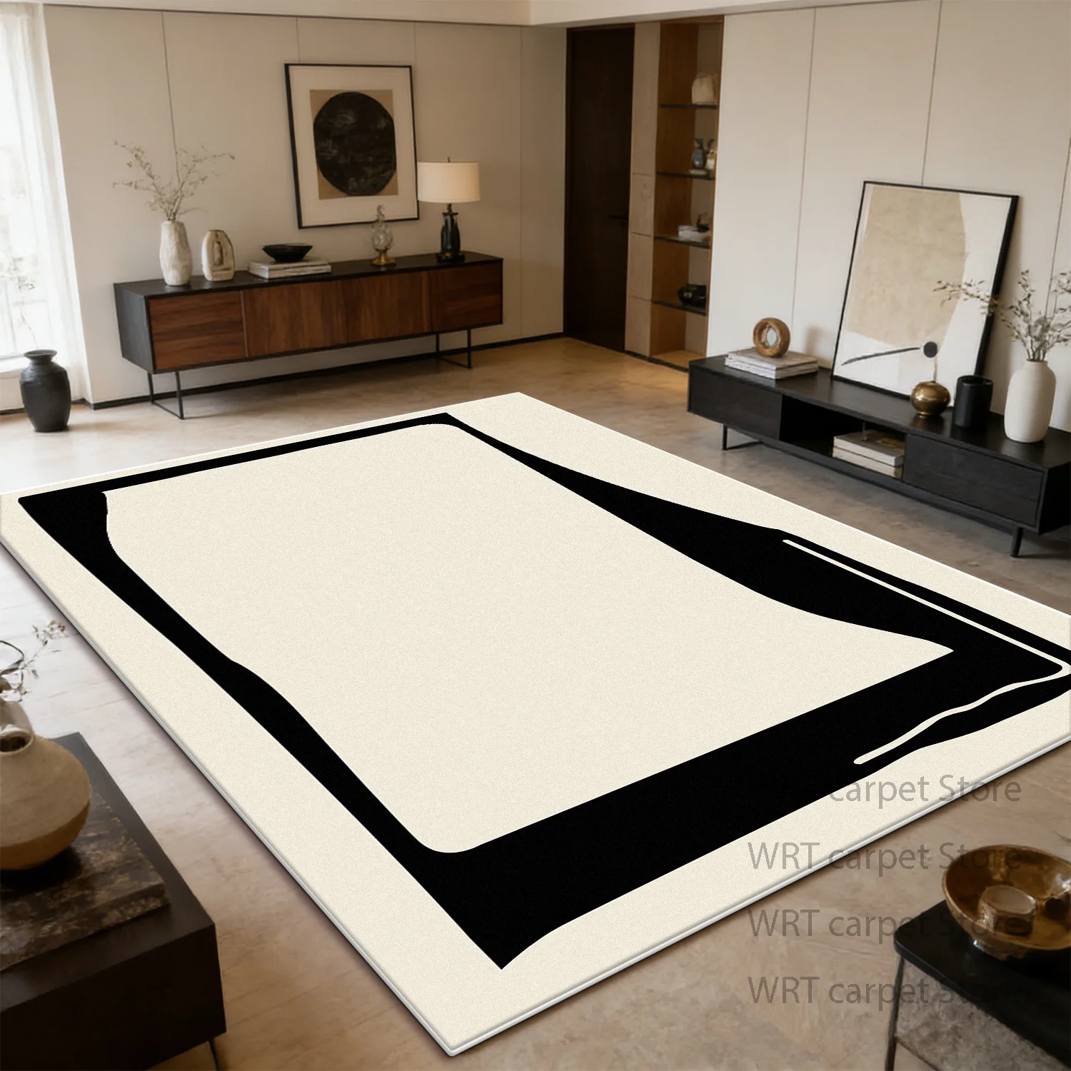 Nordic Simple Style Large Area Living Room Carpet Decoration Home Bathroom Non-slip Rug Bedroom Bedside Plush Washable Floor Mat
