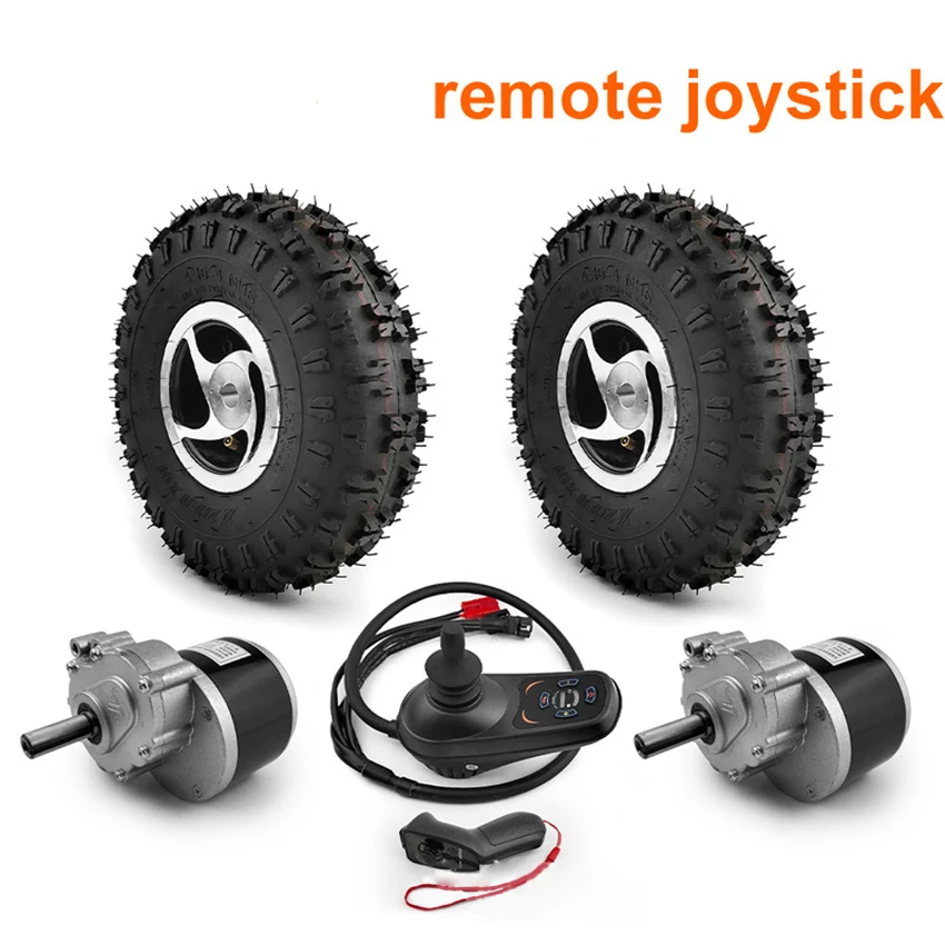 

Комплект двигателя с двойным приводом для ручной тележки, 10-дюймовые колеса, 24 В, 500 Вт, джойстик с двойным приводом, пульт дистанционного управления для электрической ручной тележки