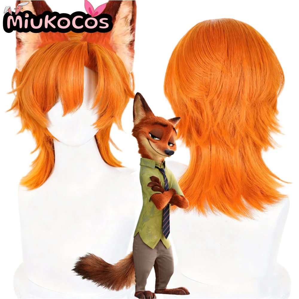

В НАЛИЧИИ Парик для косплея Nick Wilde с ушками и хвостом MiukoCosplay Movie Zootopia 2, косплей