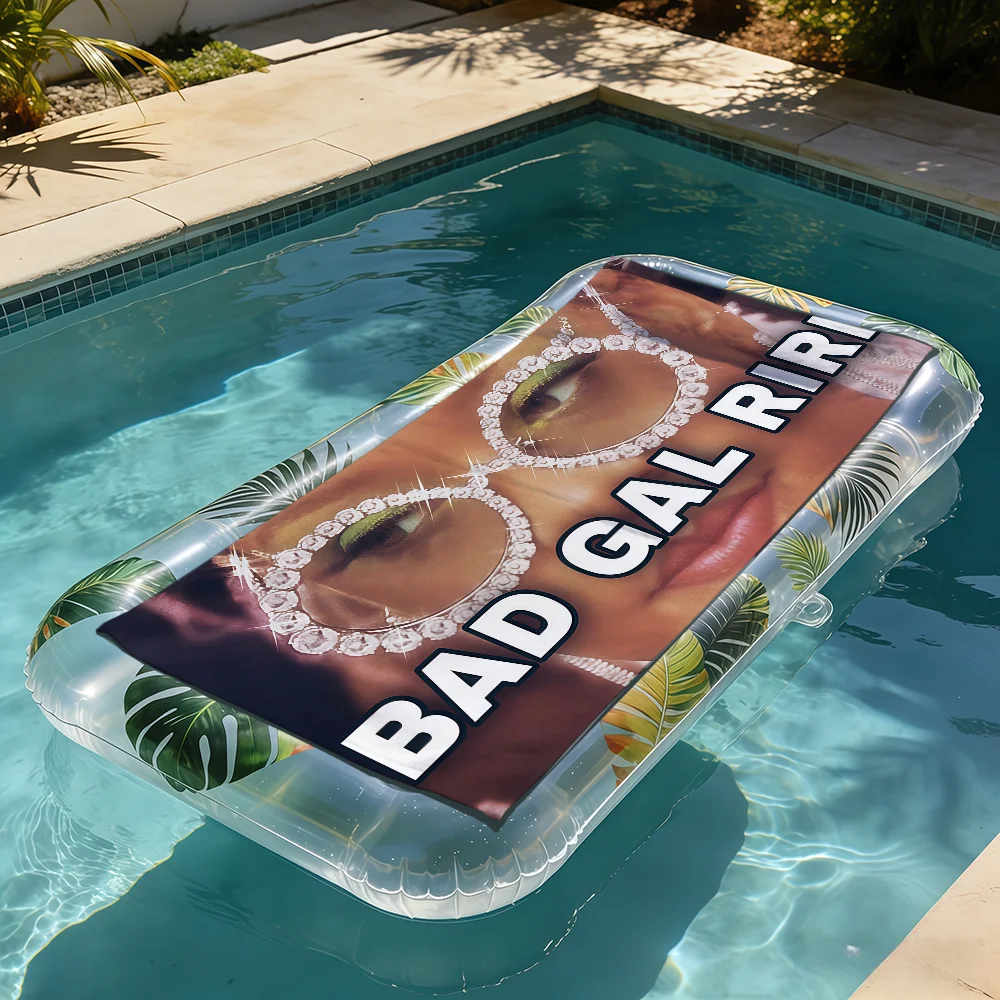 funny art singer b-badgalriri R-RihannaS soft Beach Towels Trip swim Pool bathing Towel Gym Spa home Decor Gift Holiday Vacation