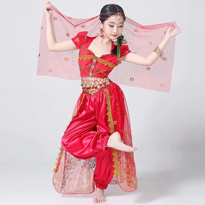 Children's Indian dance performance costume for June 1st, jasmine belly dance princess dress, Dunhuang exotic ethnic dance costu