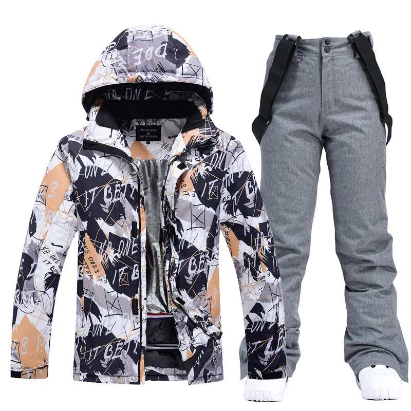 2022 Newest Winter Ski Suits for Men Thermal Windproof Waterproof Skiiing Snowboarding Jacket and Pants Suit Male Skiing Jacket