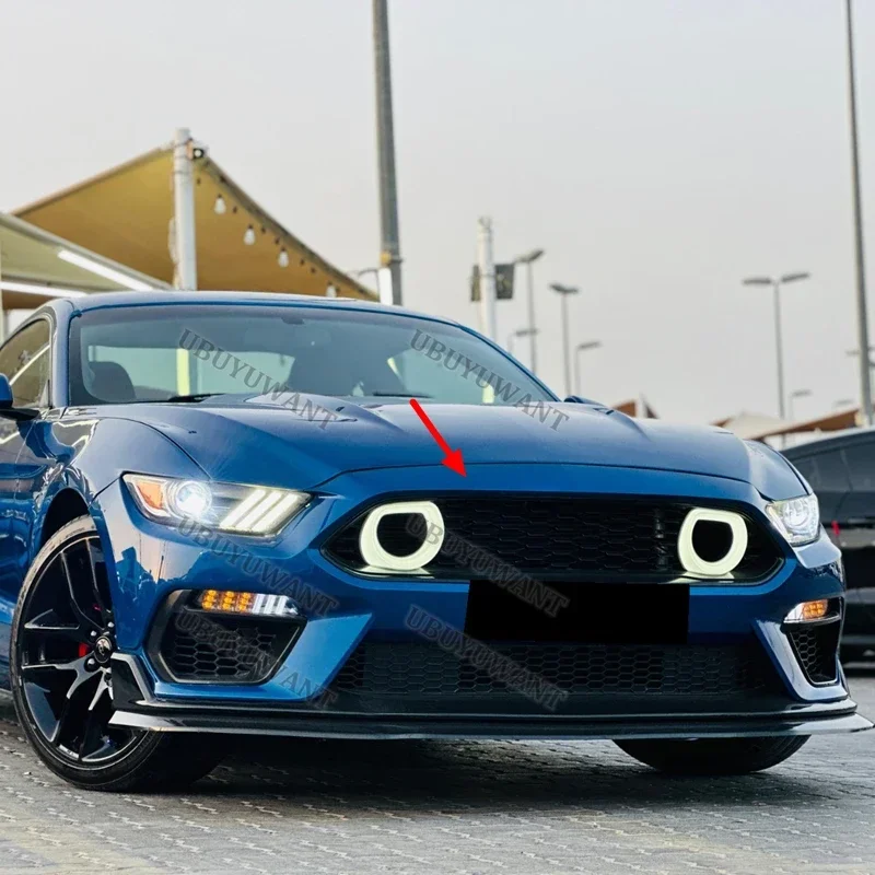2018 To 2023 For Ford Mustang S550 LED Mach1 Style Racing Grills Front Bumper Lamp Grille With W/DRL Turn Signal Lights Grilles