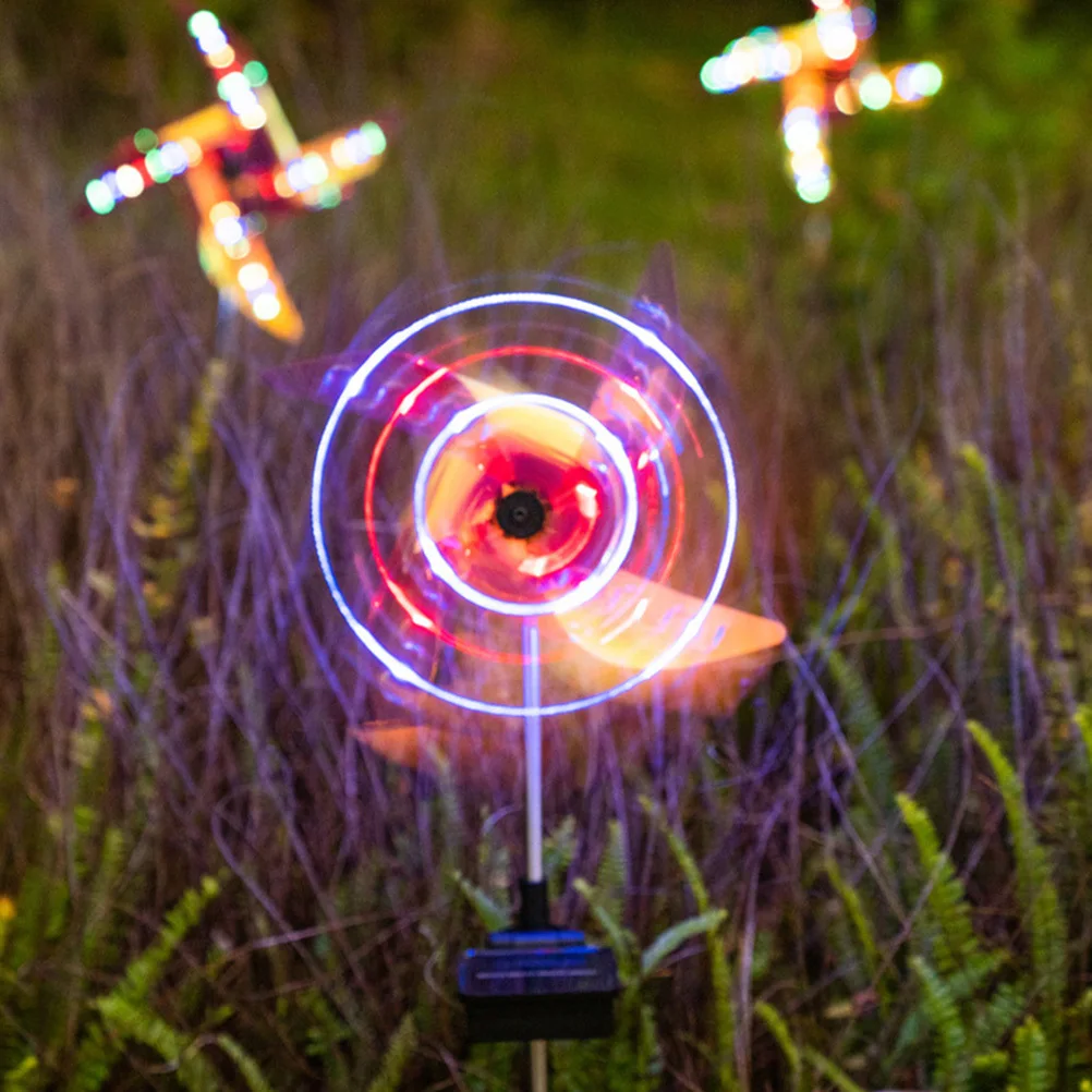 

2pcs Windmill Lawn Light Solar Powered Led Outdoor Decorative Lamp For Garden Pathway Courtyard Yard Landscape Lighting