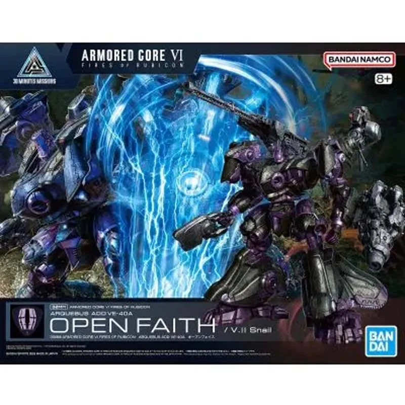 Bandai Original 30MM 1/144 Action Figure Model Kit Armored Core VI Fires of Rubicon VE-40A Open Faith Mecha Christmas Gifts Toys