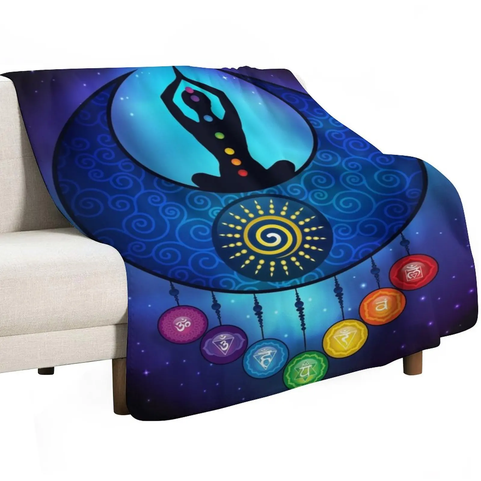 7 Chakra Female Moon & Sun - 59 Universe Throw Blanket Bed covers Loose For Decorative Sofa Summer Beddings Comforter Blankets