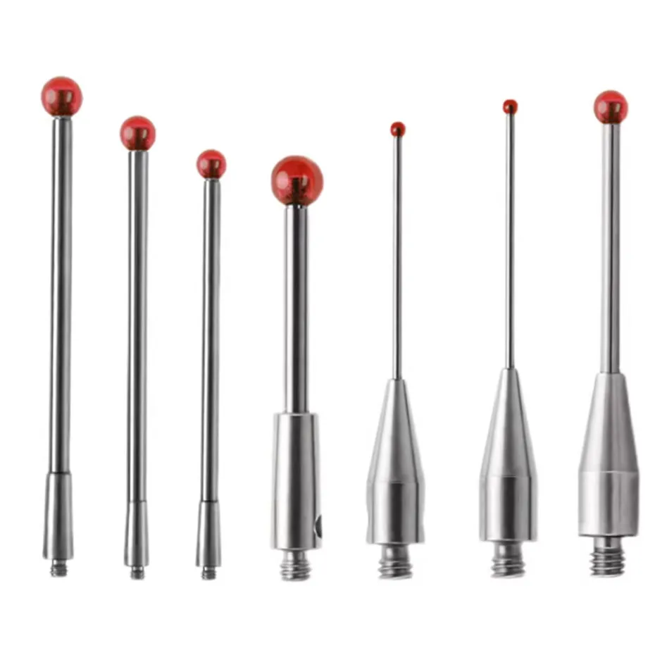 Three dimensional probe, three coordinate measuring needle, ruby 0.5/1 gauge probe, stainless steel measuring rod thread M2