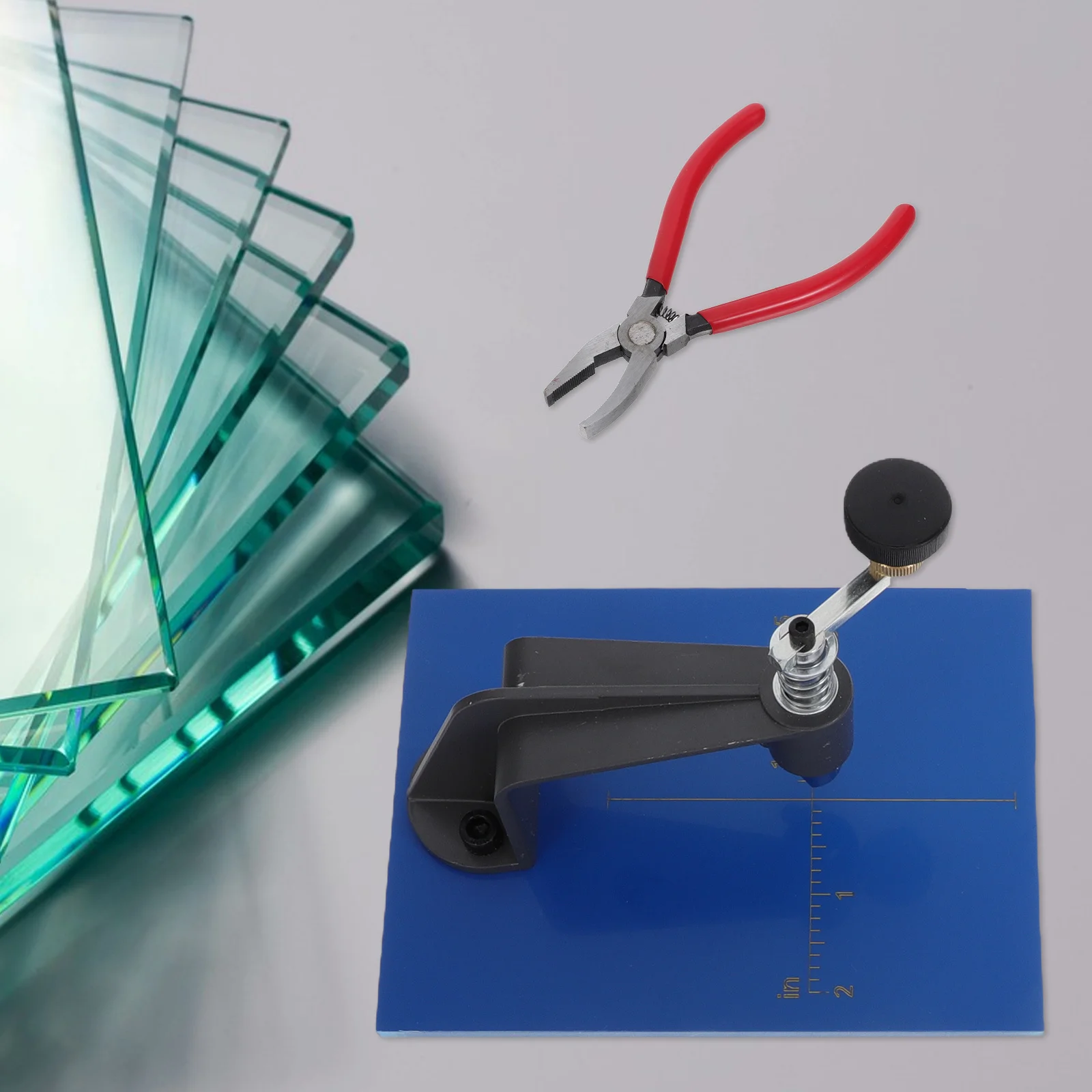 Precision Glass Circle Cutter Tool 0.39-3.93 Inch Dual Scale Adjustable Circular Cutting Device for Stained Glass Mirror Lens