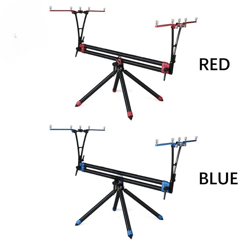 Retractable multi-angle folding aluminum alloy triangular bracket fishing rod
