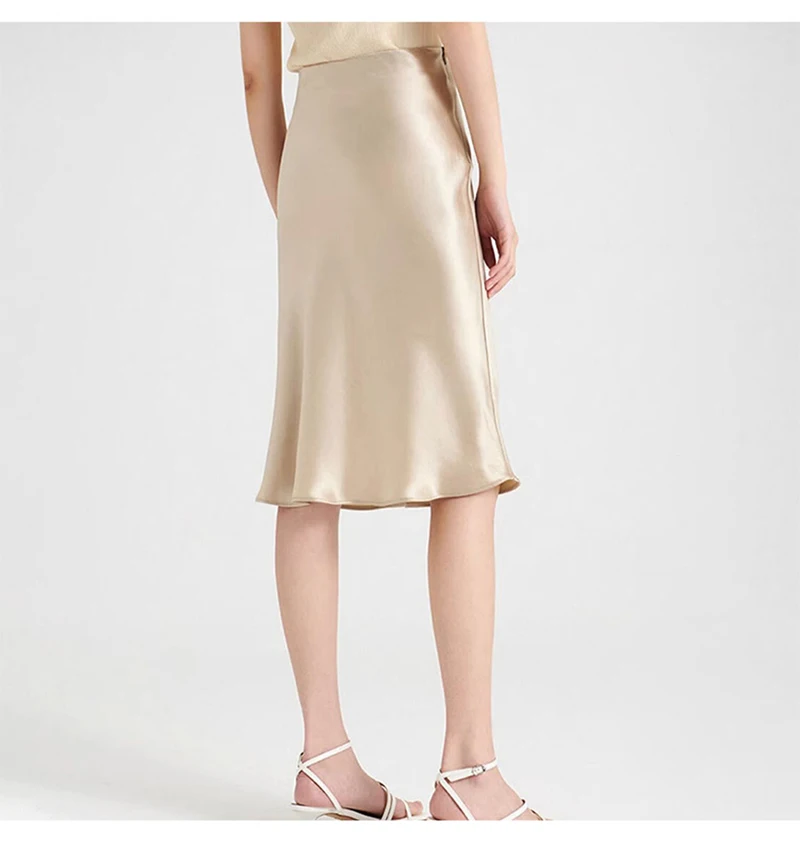 Fengbaoyu – demi-robe en soie naturelle pour femmes, Style français élégant, robe mi-longue de luxe, brillante et brillante, à la mode, décontractée