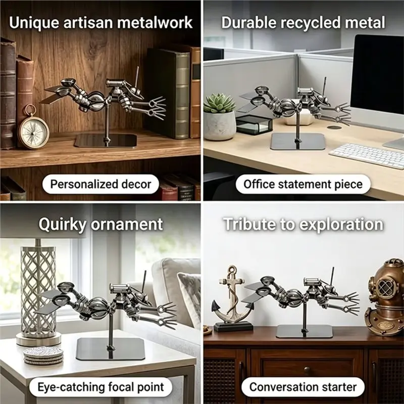 TFORU-Iron Art Statue Diver Decorative Snorkeling Man Aquanaut Metal Sculpture For Floating Diving Lover Bar Club Decor