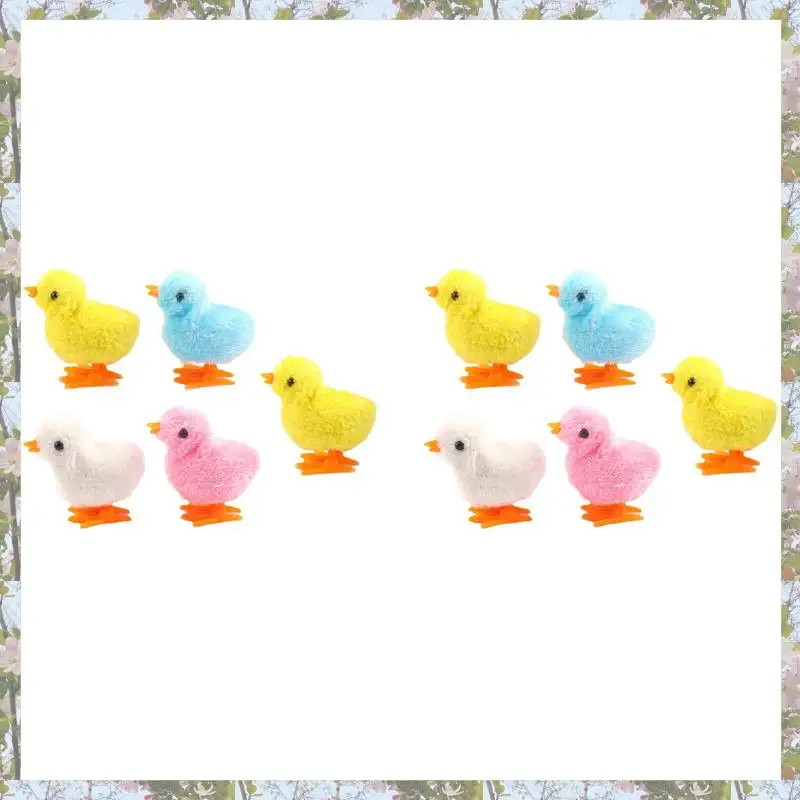 T84C-10Pcs Páscoa acabar pintinho novidade pulando frango mordaça pelúcia bebê pintinhos favores presente para crianças meninas