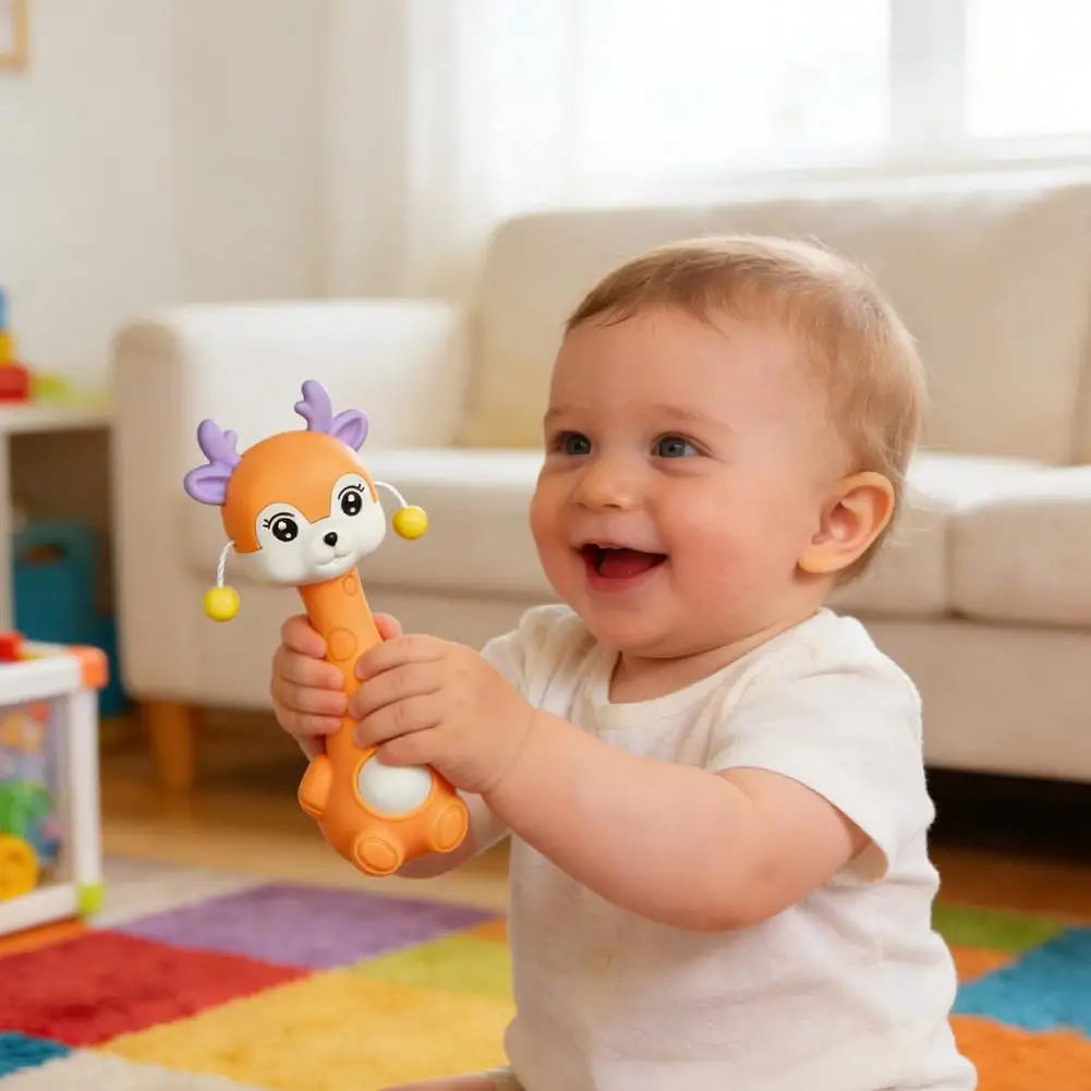 1/2pcs Newborn Baby Drummer Ringing Toy 0-12 Months Preschool Early Education Dental Gum Teether Toy for Children Toy Gift