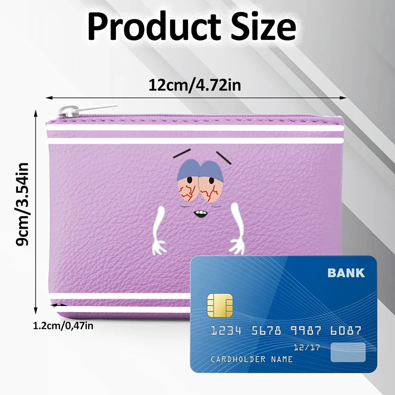 Cute Towelie Coin Zipper Change Purse Portable Coin Wallet Mini Change Holder Coin Pocket for Women Credit Card Folded Bills