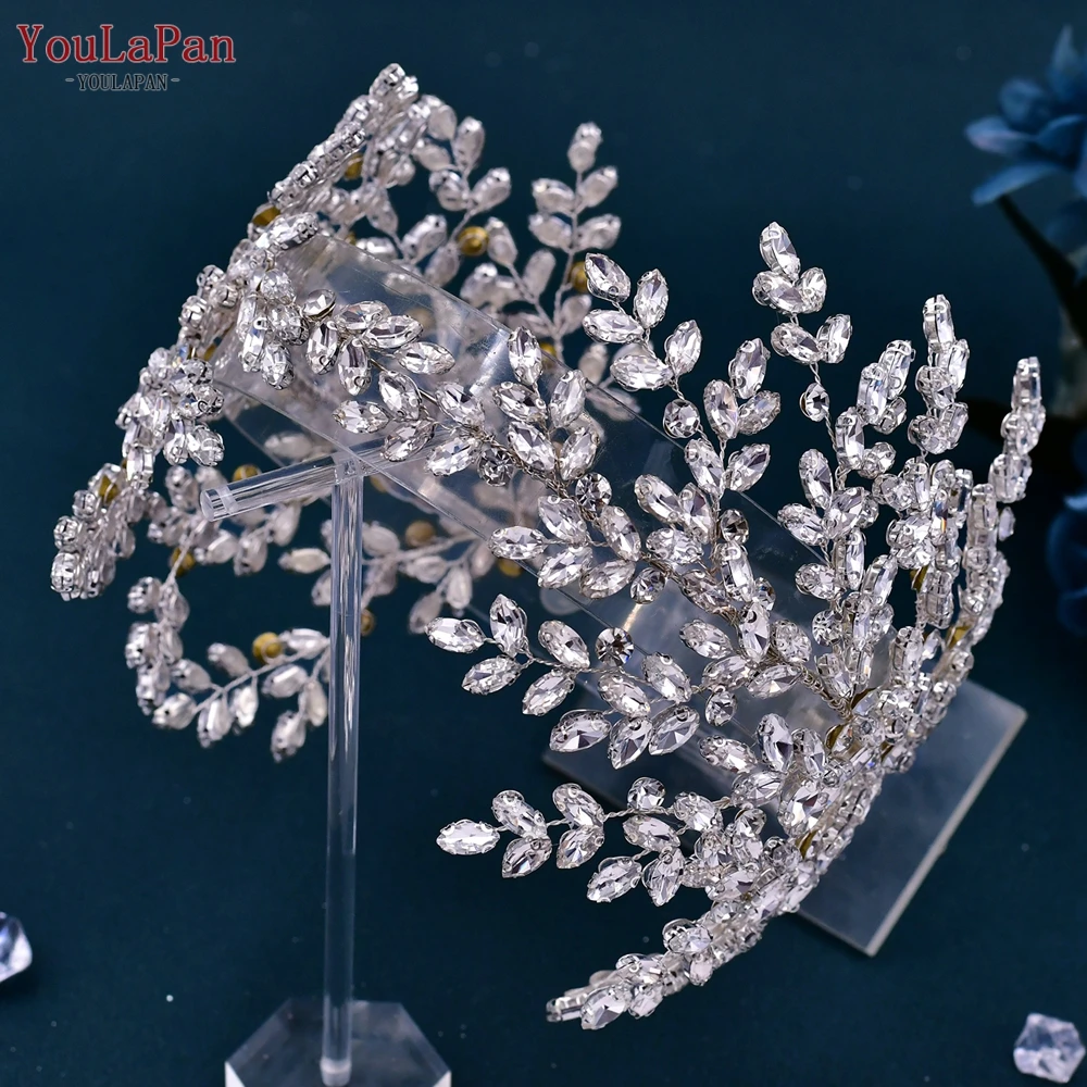 YouLaPan-Diadema de boda con diamantes de imitación para mujer, joyería de lujo para la cabeza, accesorios para el cabello, tocado para desfile, HP500