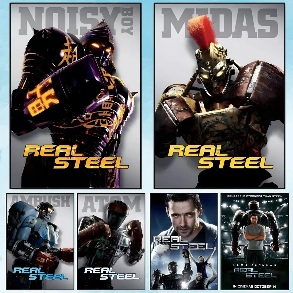 

Movie R-Real Steel 2011 Poster Poster Waterproof HD Wall Art Decal Self-Adhesive Aesthetic Decor for Home Living