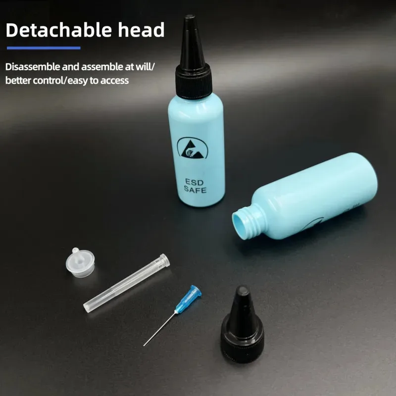 Antistatic Needle Nose Bottle Board Wash Rosin Plastic Solvent Empty Bottle With Needle Alcohol Bottle Buffer 60ml Tool parts