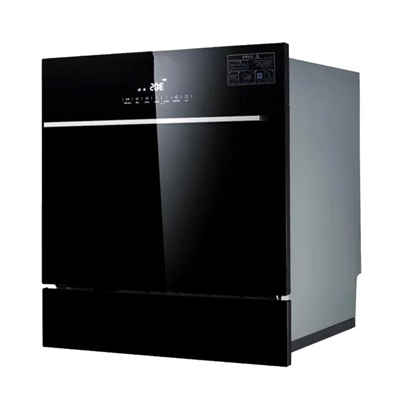 Black Glass Door Embedded Automatic Dish Washer Home 8 Sets Tableware Commercial Restaurant Household Kitchen Dishwasher 220