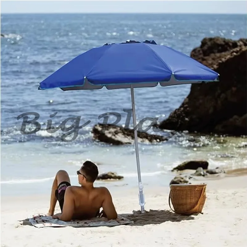 Folding Portable Travel Beach Retractable Large Parasol for Patio Garden Beach Pool