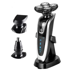 Washable Electric Men Shaver 5D Razor Face Grooming Kit Beard Trimmer Male Skull Bald Head Shaving Machine Nose Haircut Clipper
